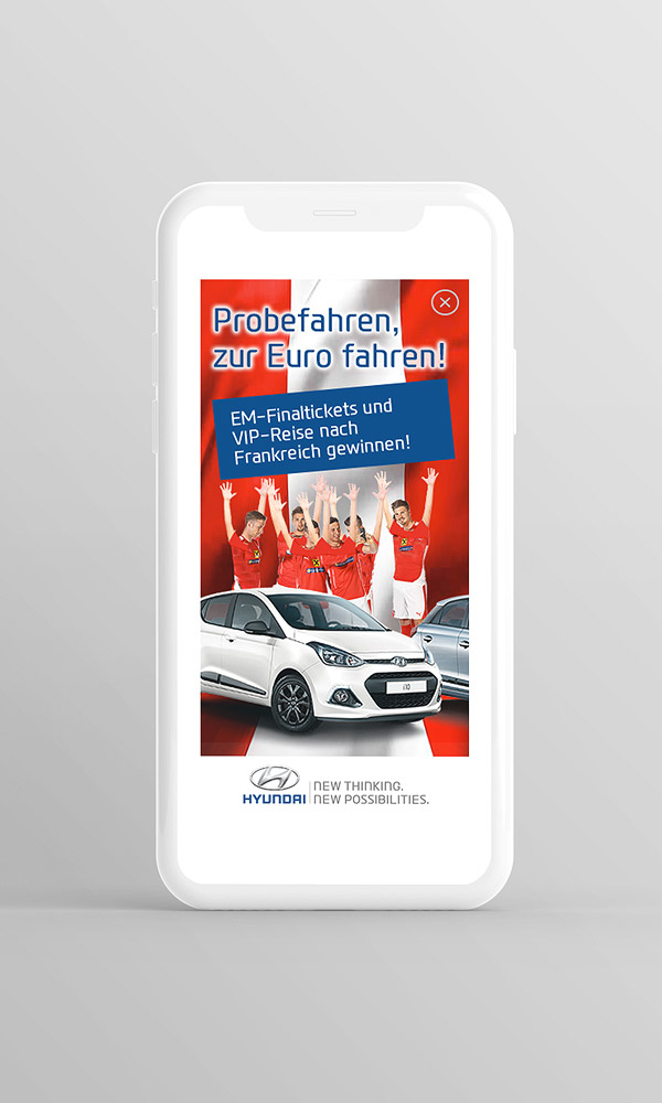 Smarthone Ansicht Banner Hyundai Euro Kampagne 2016