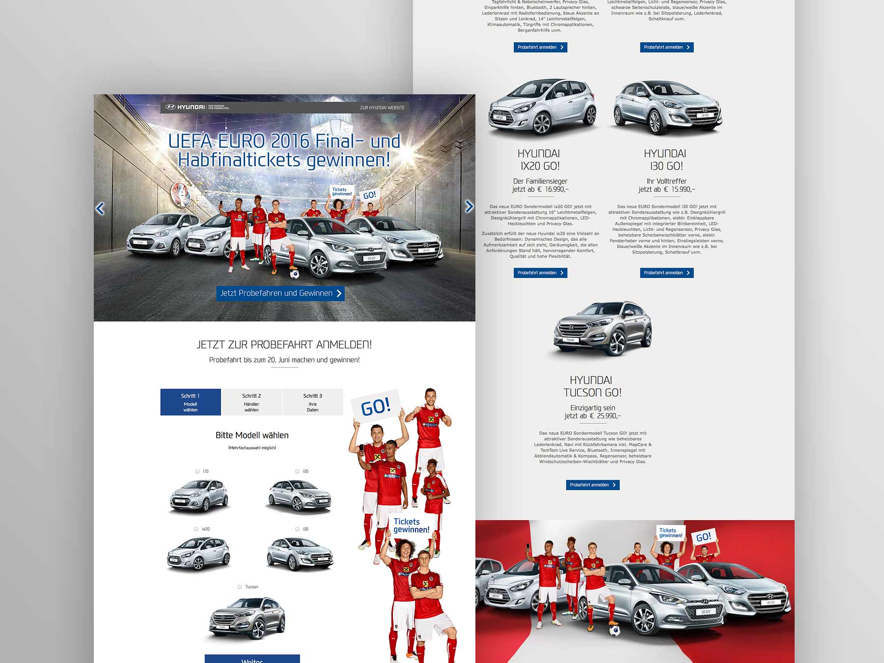 Screenshot Startseite Hyundai Euro Kampagne 2016