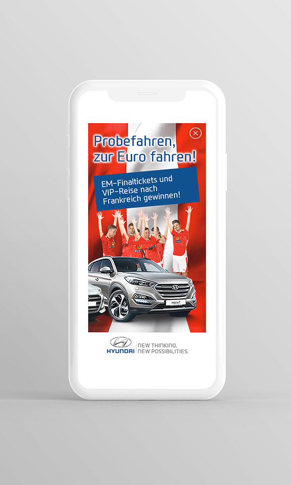 Smartphone Ansicht Banner Hyundai Euro Kampagne 2016