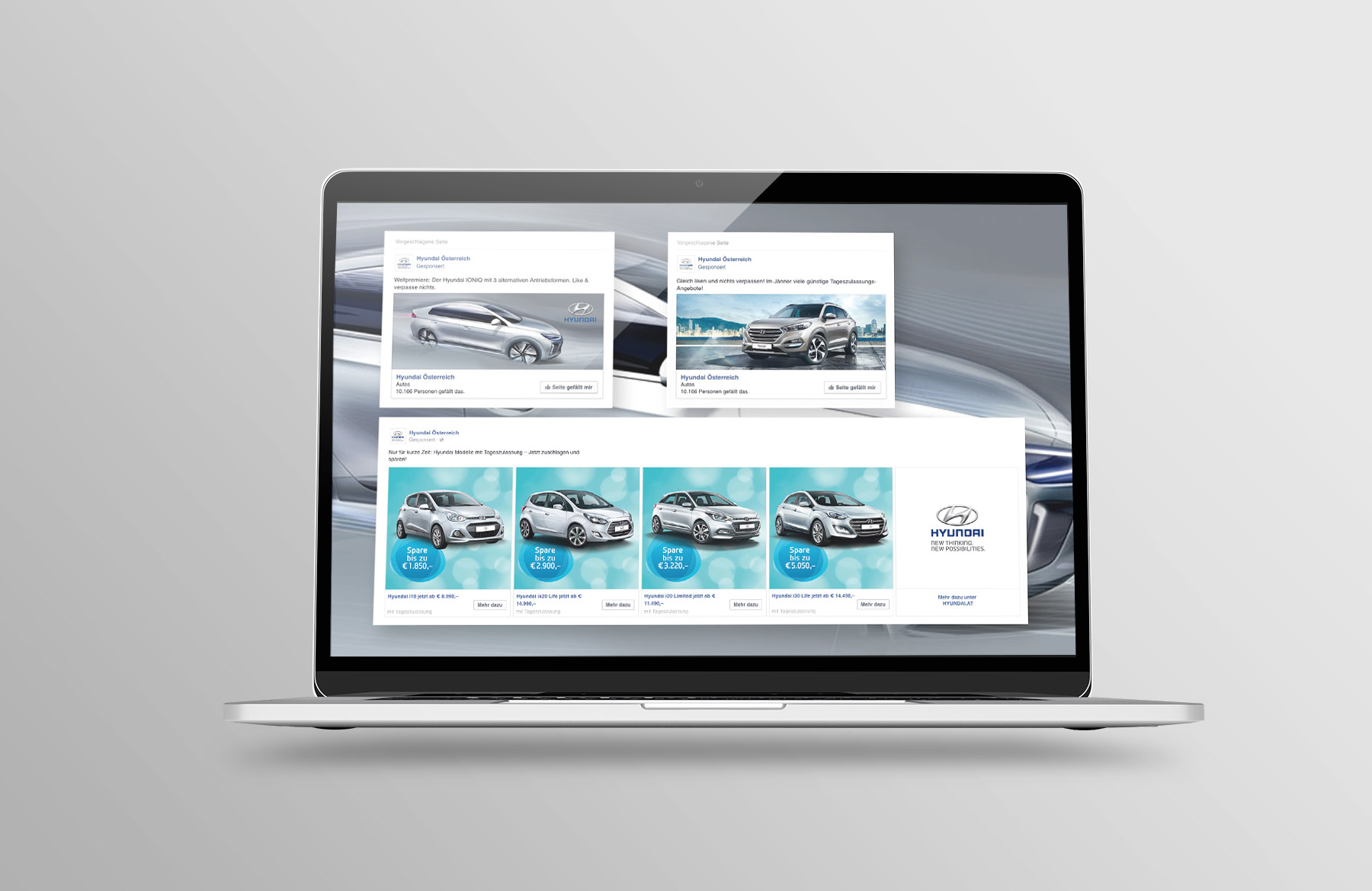 Montage Facebook Ads Varianten Hyundai 2016