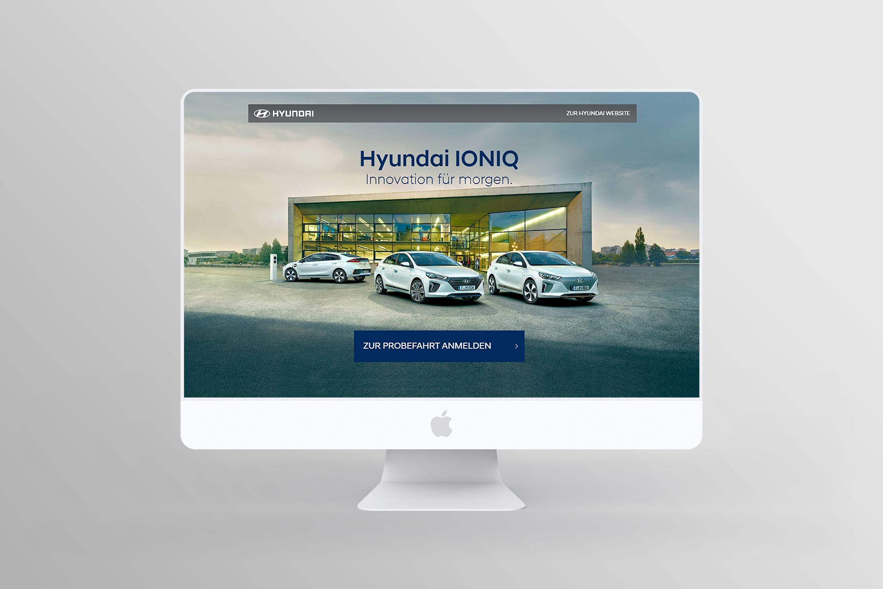 Desktop Ansicht Landingpage Hyundai Ioniq 2017 (umgesetzt mit TYPO3)