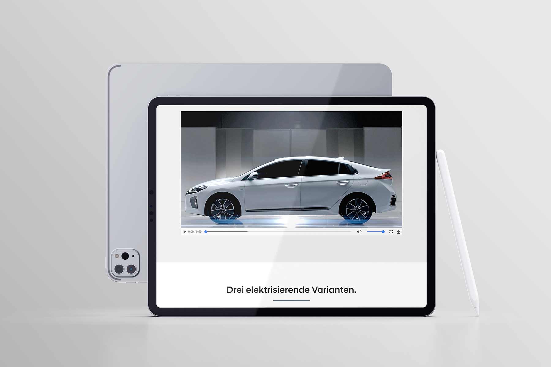 iPad Pro Ansicht Produktvideo Landingpage Hyundai Ioniq 2017