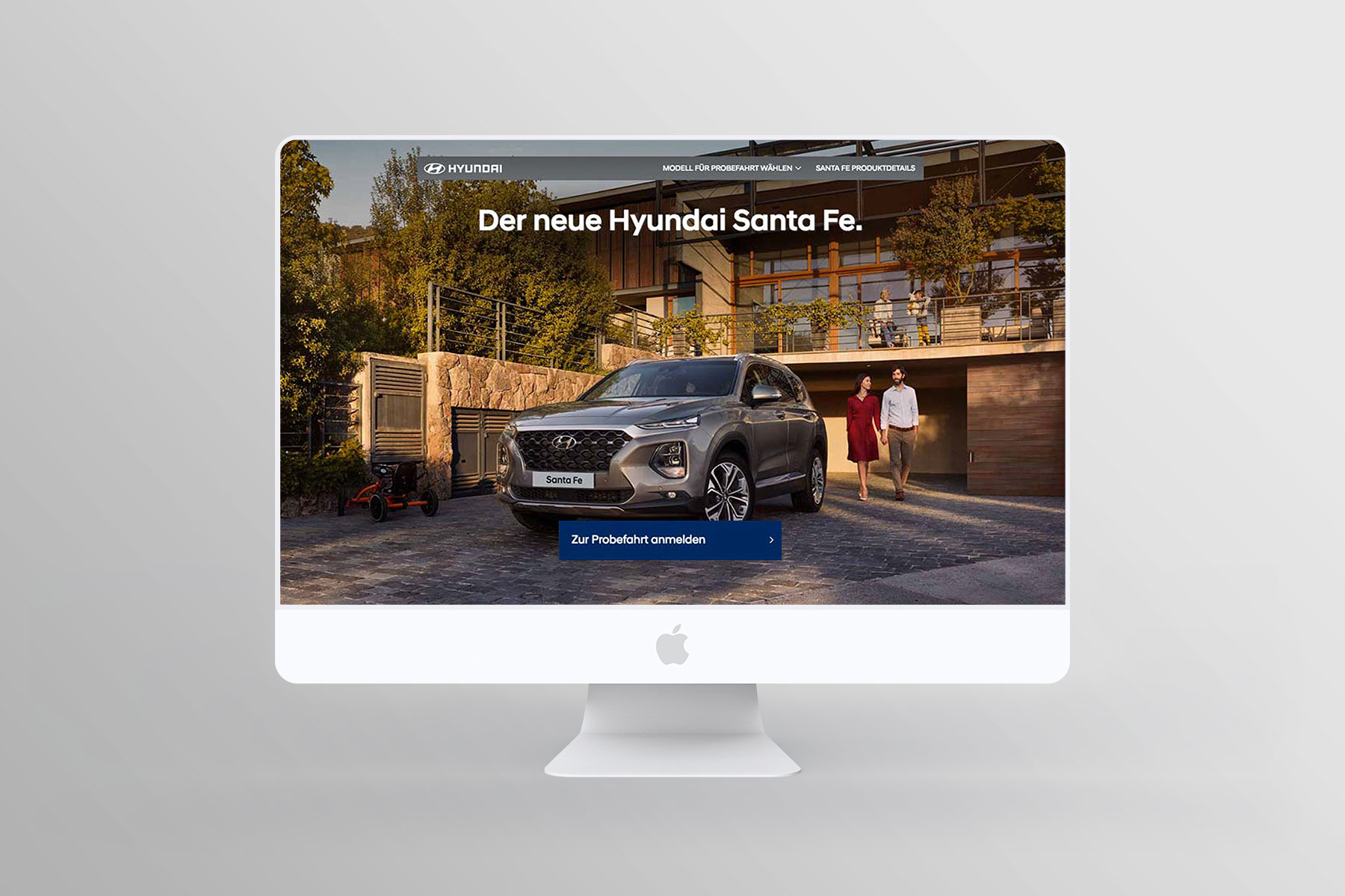 Desktop Ansicht Landingpage Hyundai SantaFe 2018 (umgesetzt mit TYPO3)
