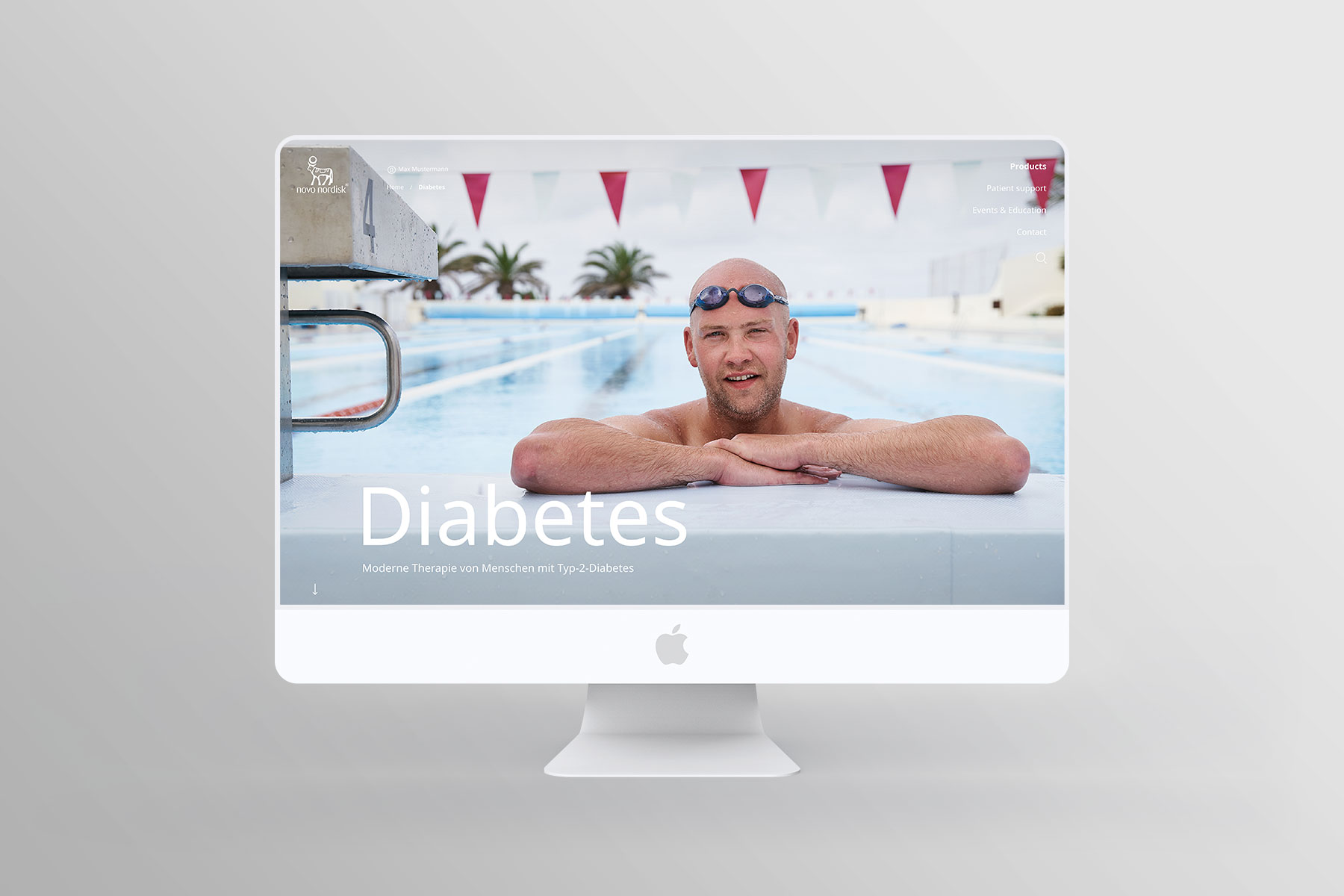 Desktop Ansicht Innenseite Diabetes Screendesign Novo Nordisk