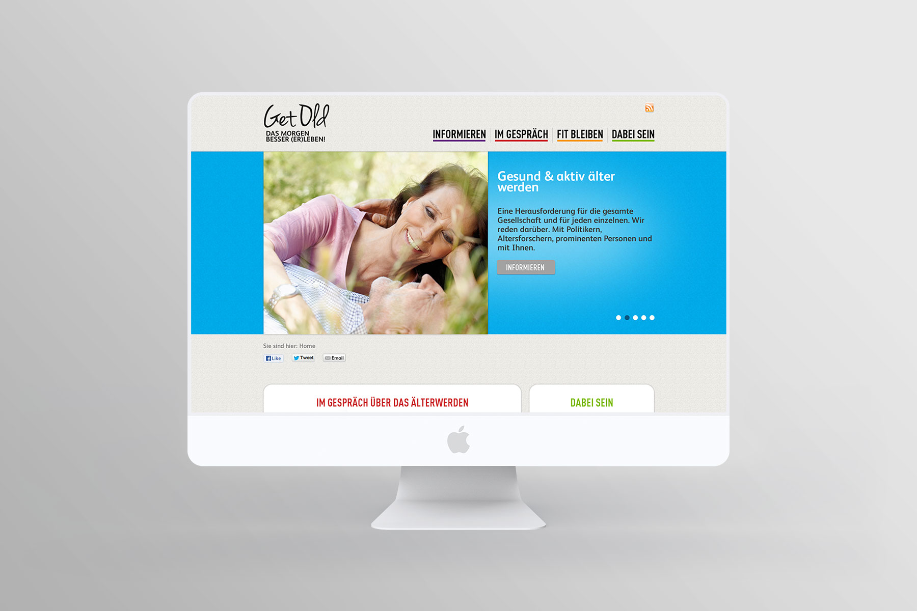 Desktop Ansicht Startseite Kampagne GetOld 2014 (umgesetzt mit TYPO3)