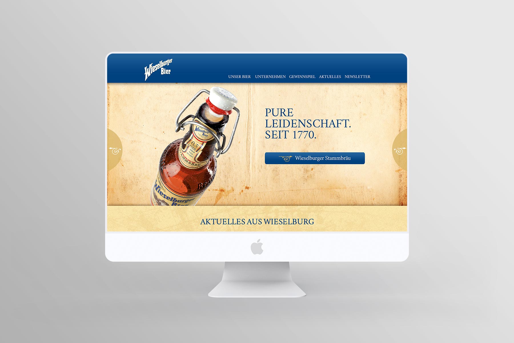 Desktop Ansicht Startseite Wieselburger 2016 (umgesetzt mit TYPO3)