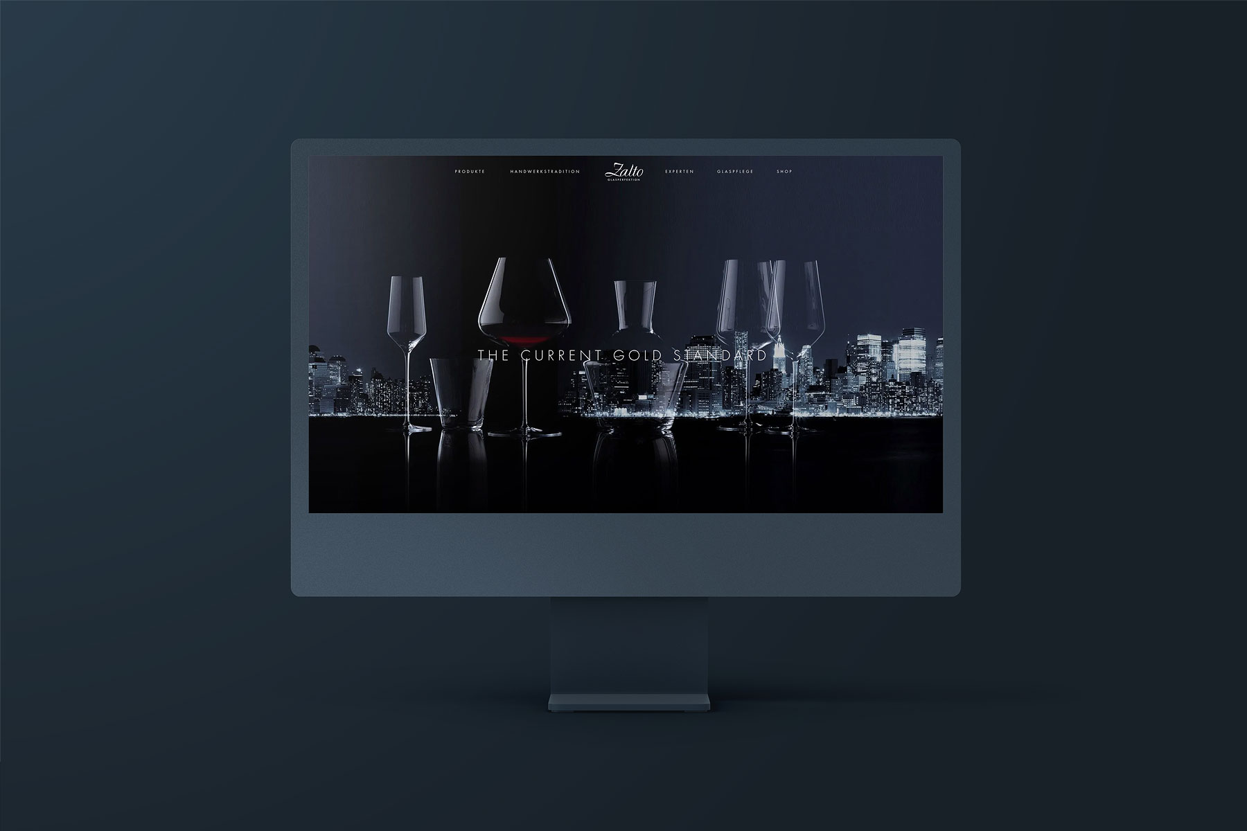 Desktop Ansicht Startseite Zalto Glas 2022 (umgesetzt mit WordPress)