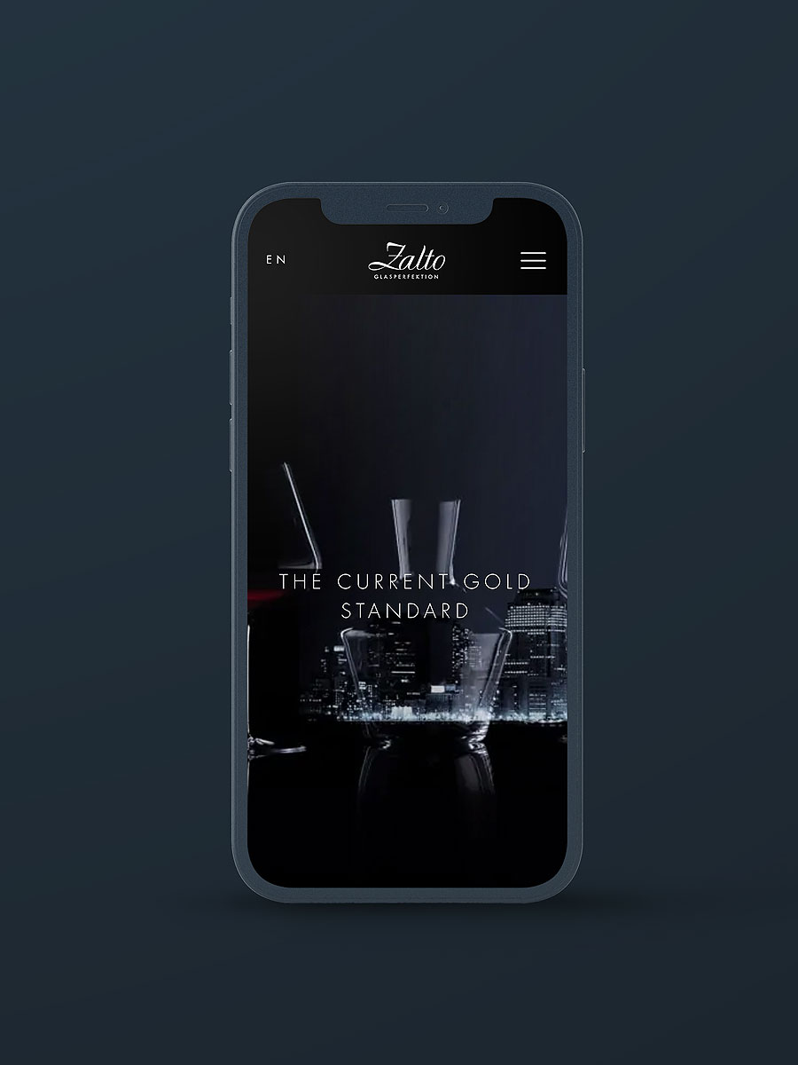 Smartphone Ansicht Startseite Zalto Glas 2022